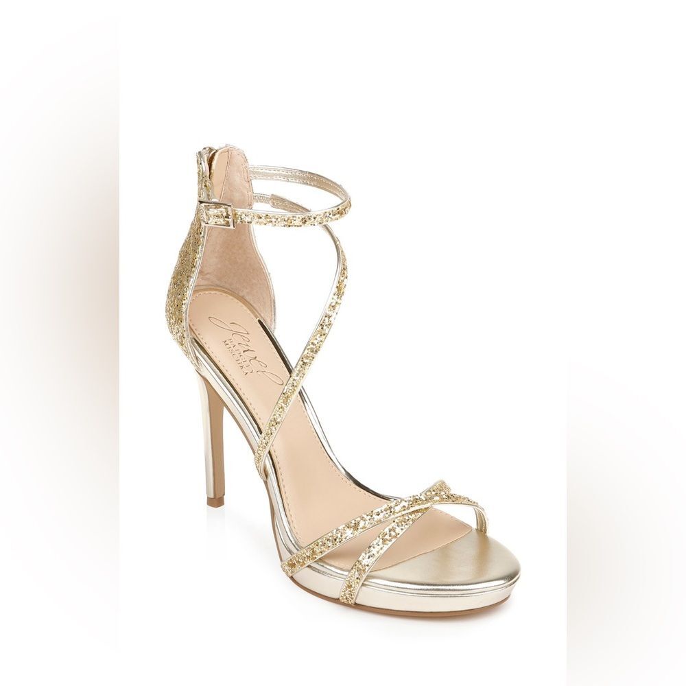 Jewel Badgley Mischka Glittering Gold Heels